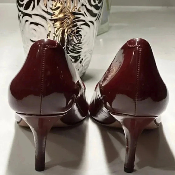 Coach Bowery Patent Leather Shoe/Pump/Heel Burgundy/Black Size 10B NWOT - Picture 4 of 12